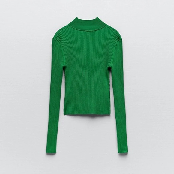 Zara Bodycon Cut-Out Knit Sweater Crop Top - Picture 6 of 9